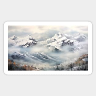 Beautiful winter mountains for your Airbnb, hotel, motel or home Sticker